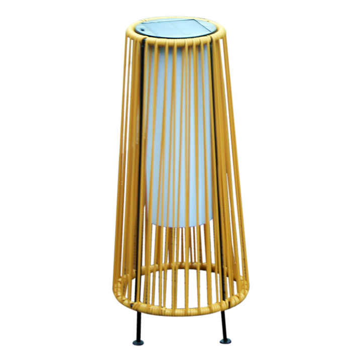Lanterne Solaire LED en Rotin - Grand Éclairage Extérieur en Forme D' Ovale pour le Jardin et la Terrasse