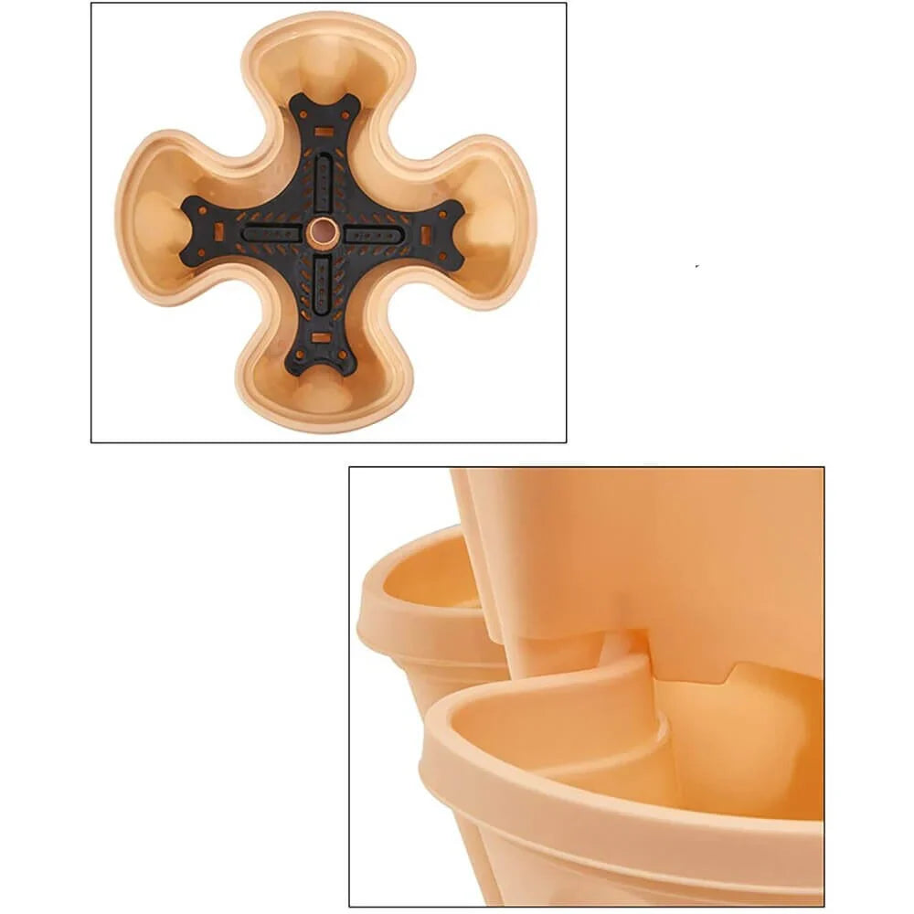 Pots de Plantes Empilables Peu Encombrants - Système de Plantation Vertical sur Roulettes