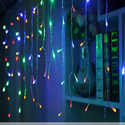 Ciel Étoilé LED Glaçons Guirlande Lumineuse - Rideaux Lumineux Décoratifs pour Noël et le Jardin