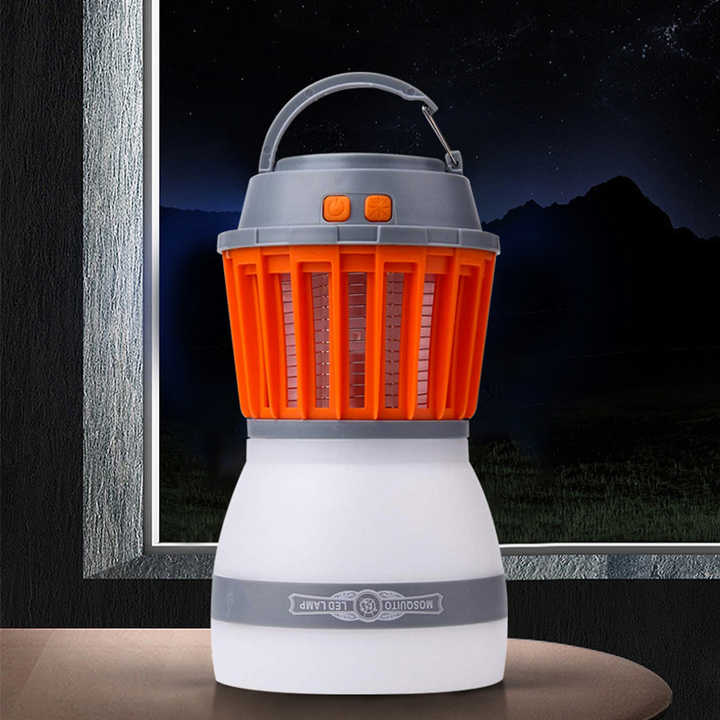 Lampe Solaire LED Anti-moustiques avec Lanterne Intégrée - Protection Efficace contre les Insectes et Éclairage pour le Jardin et le Camping