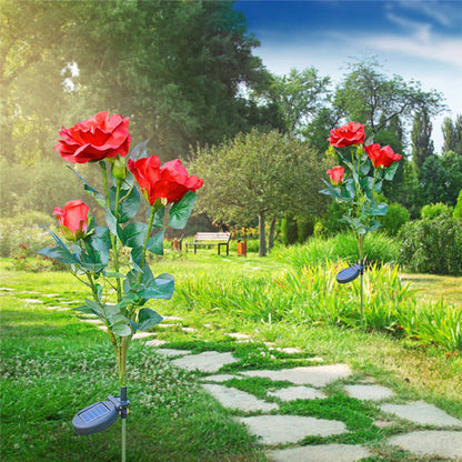 Lampes À Roses À Énergie Solaire - Fiches De Jardin Avec Panneau Solaire Pour Éclairage Décoratif