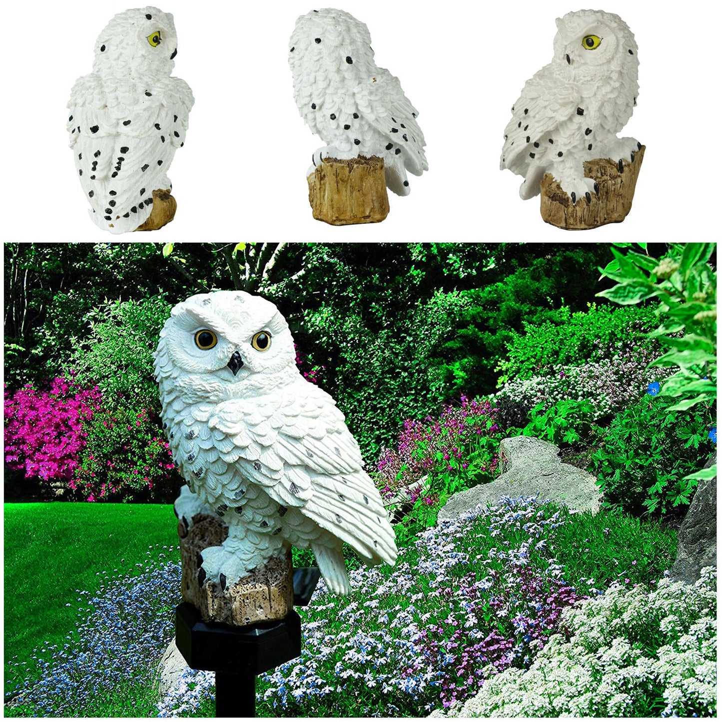 Lampe Solaire de Jardin Hibou - Lampe D' Extérieur à Led pour le Jardin , la Terrasse et le Balcon , Résistante aux Intempéries