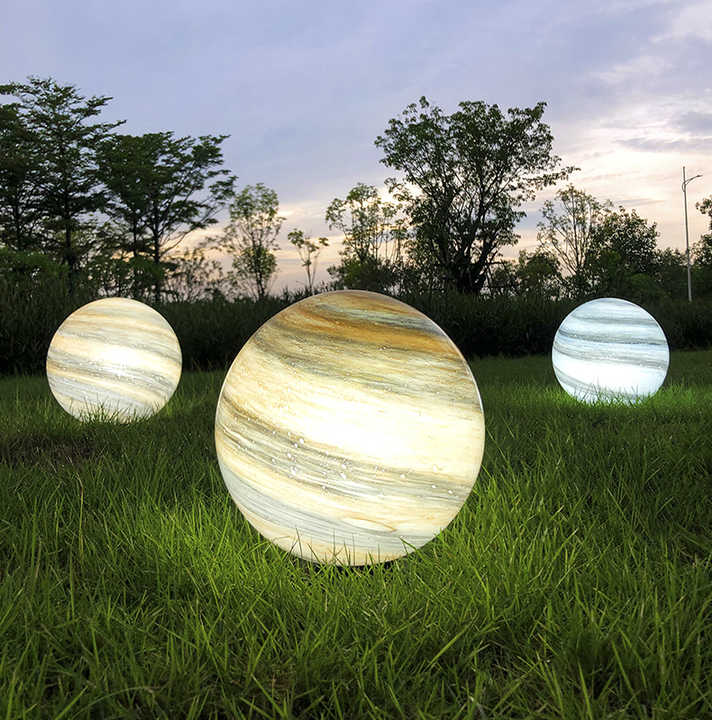 Lampe Solaire Pour Pelouse - Lampe D' Extérieur À LED En Forme De Boule , Résistante Aux Intempéries , Pour Jardin Et Terrasse