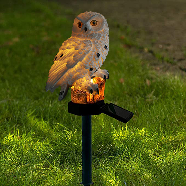 Lampe Solaire de Jardin Hibou - Lampe D' Extérieur à Led pour le Jardin , la Terrasse et le Balcon , Résistante aux Intempéries