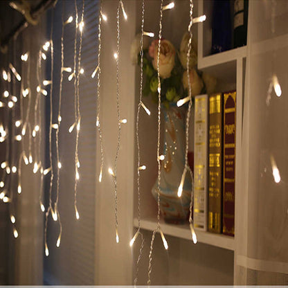 Ciel Étoilé LED Glaçons Guirlande Lumineuse - Rideaux Lumineux Décoratifs pour Noël et le Jardin