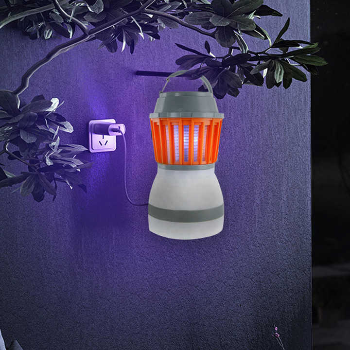 Lampe Solaire LED Anti-moustiques avec Lanterne Intégrée - Protection Efficace contre les Insectes et Éclairage pour le Jardin et le Camping