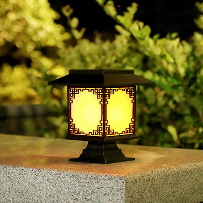 Lampe Solaire à LED pour le Jardin - Grande Lampe Carrée à Lumière Chaude et Double Usage