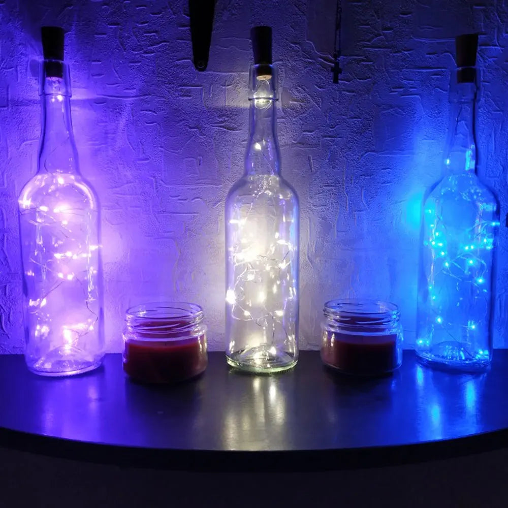 Chaînes Lumineuses LED pour Bouteilles - Lumières Décoratives avec Fil Métallique pour un Éclairage Créatif et des Projets Diy