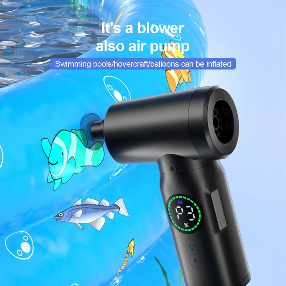 Aspirateur et Souffleur Portable 2 en 1 avec Air Comprimé et Lumière Led (7500mah)