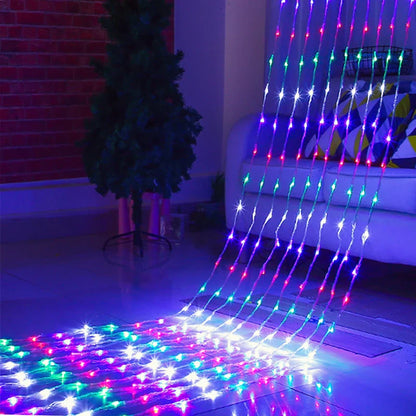 Rideau Lumineux Led avec Changement de Couleur - Guirlande Lumineuse Décorative pour Fenêtres , Murs et Soirées
