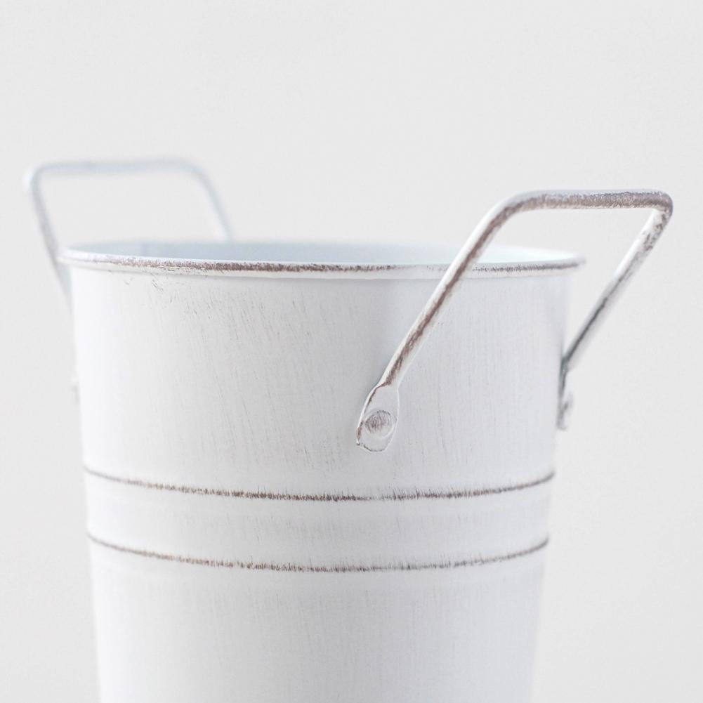 Pot De Fleurs En Fer Rétro Avec Poignées - Pot De Fleurs Décoratif En Métal Pour La Maison