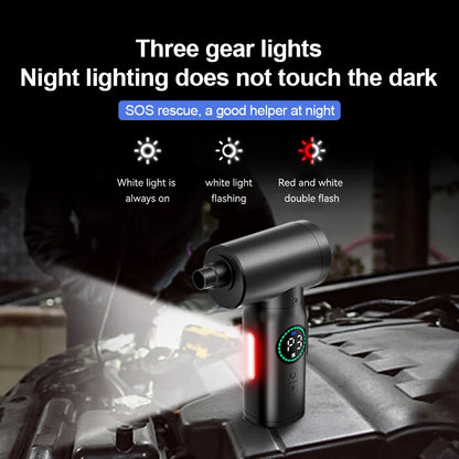 Aspirateur et Souffleur Portable 2 en 1 avec Air Comprimé et Lumière Led (7500mah)