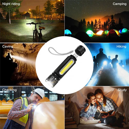 Lampe De Poche Magnétique Rechargeable USB - Lampe De Secours À LED Avec Aimant Et Sangle