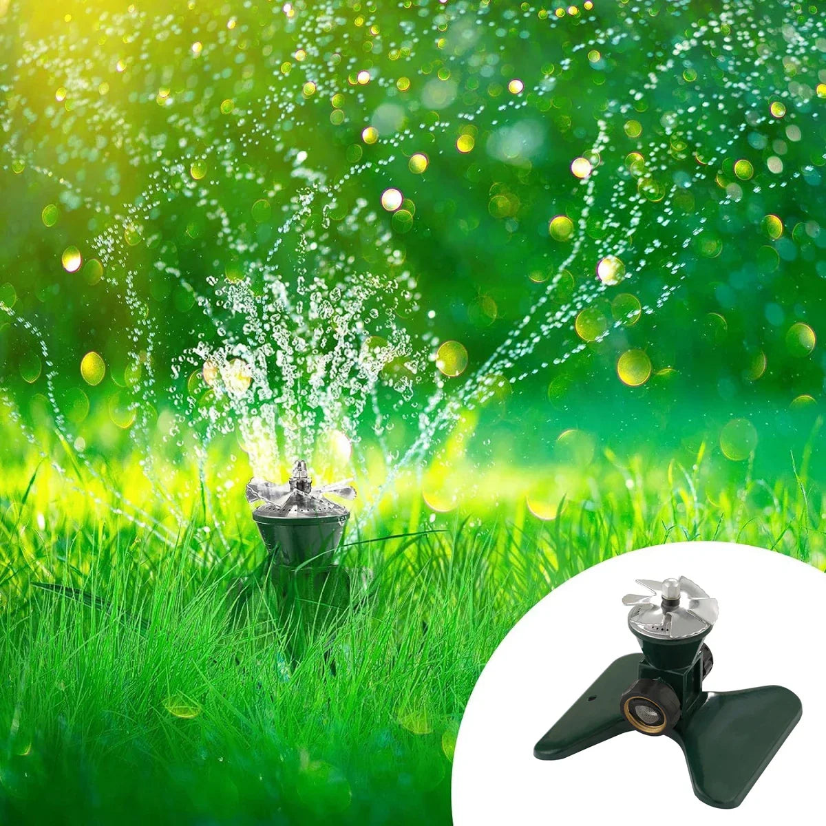 Arroseur Automatique Rotatif en Métal à 360 Degrés pour Pelouse - Arrosage Efficace du Jardin