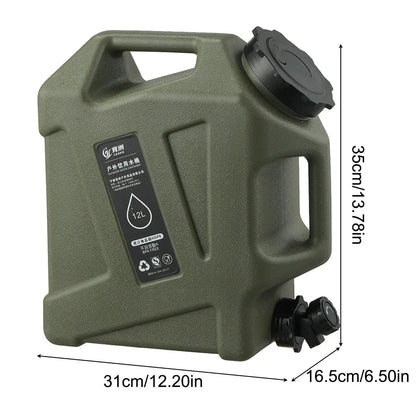 Réservoir D' Eau Portable de 12l avec Robinet de Vidange - Bidon Robuste pour L' Extérieur et le Camping