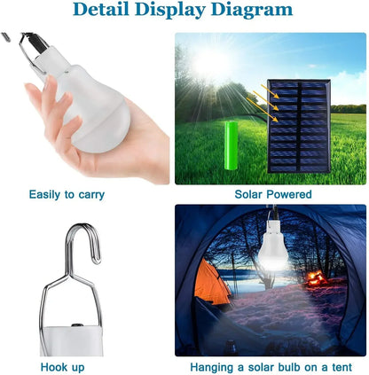 Lampe Solaire avec Panneau Solaire - Lampe Led à Faible Consommation D' Énergie pour L' Intérieur et L' Extérieur
