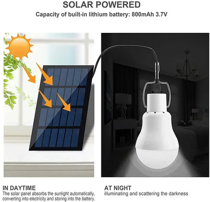 Lampe Solaire avec Panneau Solaire - Lampe Led à Faible Consommation D' Énergie pour L' Intérieur et L' Extérieur