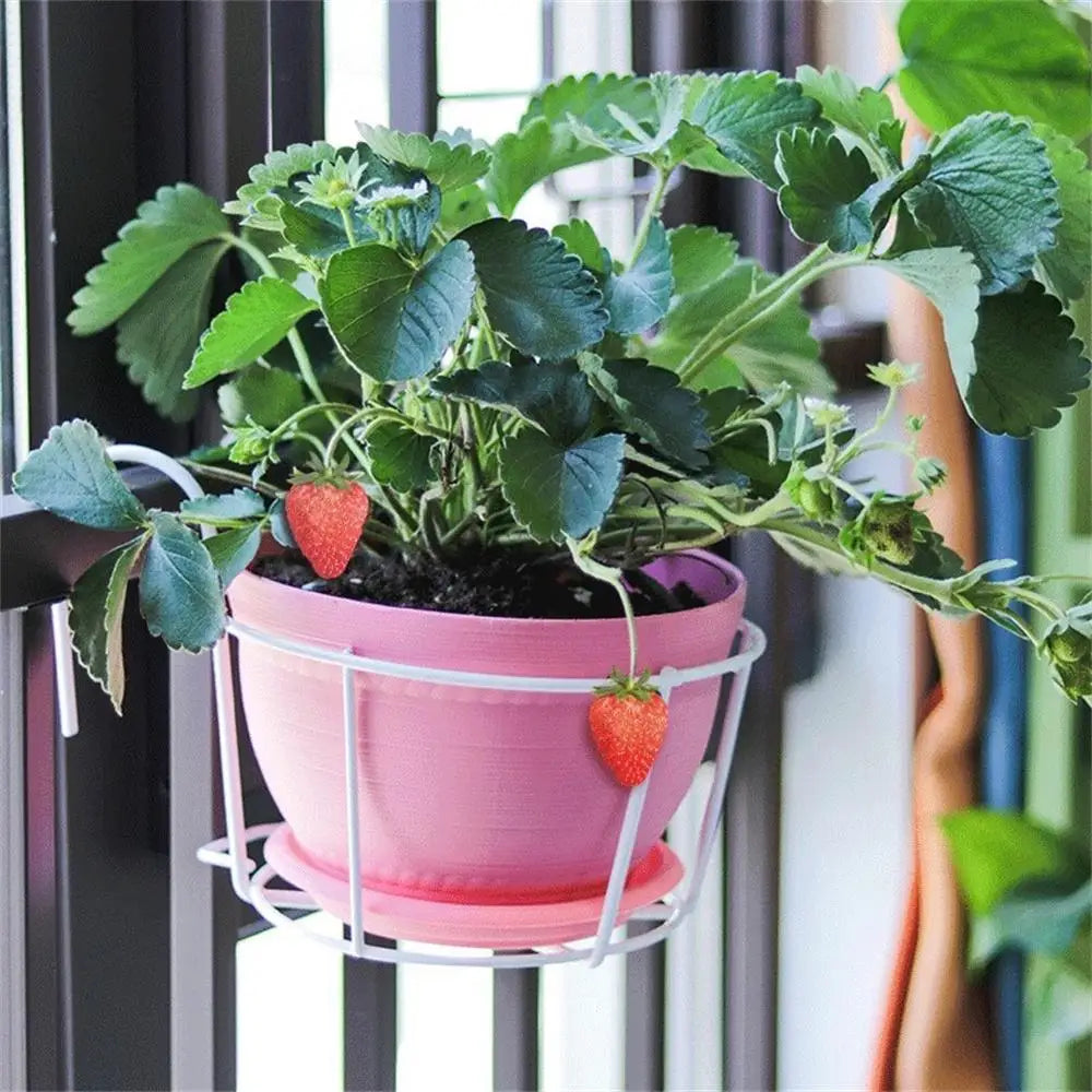Porte-plantes Pratique Avec Support Métallique Stable Pour Balcon Et Terrasse