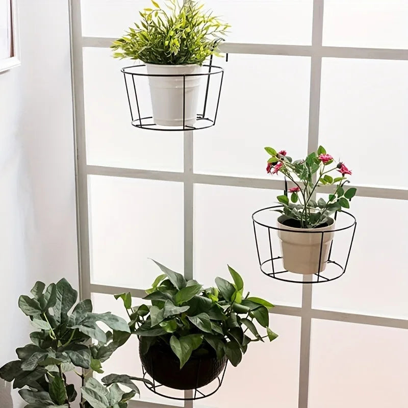 Porte-plantes Pratique Avec Support Métallique Stable Pour Balcon Et Terrasse