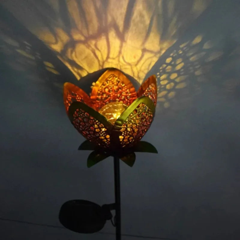 Lampe Solaire de Jardin Fleur de Lotus - Éclairage Extérieur Décoratif à Led pour le Jardin et la Cour