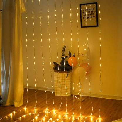 Rideau Lumineux Led avec Changement de Couleur - Guirlande Lumineuse Décorative pour Fenêtres , Murs et Soirées