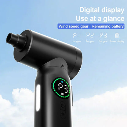 Aspirateur et Souffleur Portable 2 en 1 avec Air Comprimé et Lumière Led (7500mah)