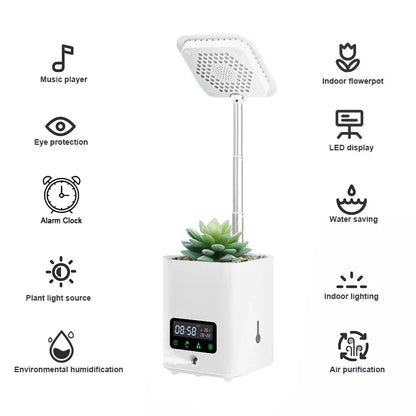Pot de Culture Hydroponique Intelligent Multifonctionnel avec Calendrier , Diffuseur et Lampe de Bureau