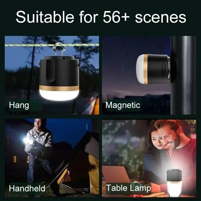 Lampe de Camping LED Portable avec Powerbank - Rechargeable , Connexion Usb , pour L' Extérieur et les Urgences