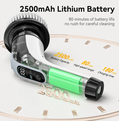 Brosse de Nettoyage Électrique Sans Fil avec 7 Embouts Interchangeables