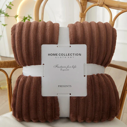 Couverture en Flanelle Polaire à Larges Rayures