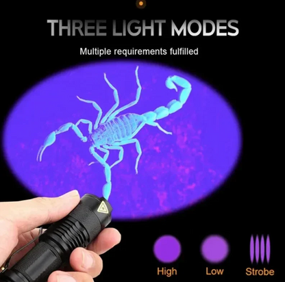 Lampe de Poche Led Uv - Lampe Ultraviolette pour la Détection de Taches et D' Urine D' Animaux Domestiques