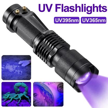 Lampe de Poche Led Uv - Lampe Ultraviolette pour la Détection de Taches et D' Urine D' Animaux Domestiques