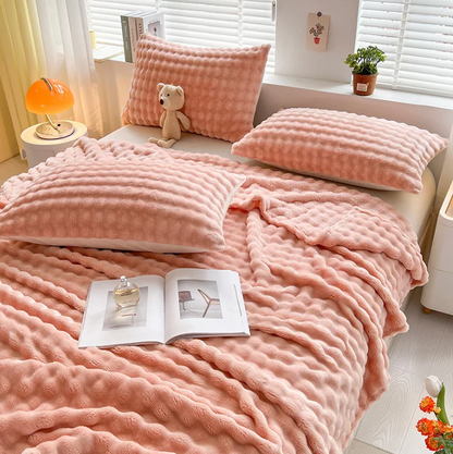 Couverture Polaire de Luxe avec Structure à Bulles