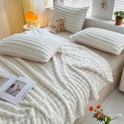 Couverture Polaire de Luxe avec Structure à Bulles