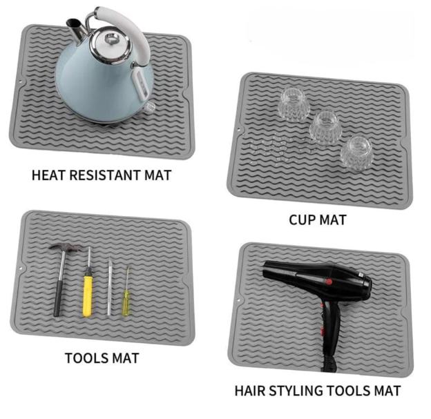 Tapis D' Égouttage en Silicone Durable - Universel et Résistant à la Chaleur