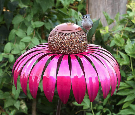 Station de Nourriture pour Oiseaux au Design Floral