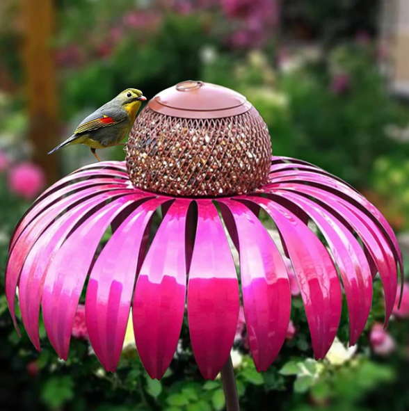 Station de Nourriture pour Oiseaux au Design Floral