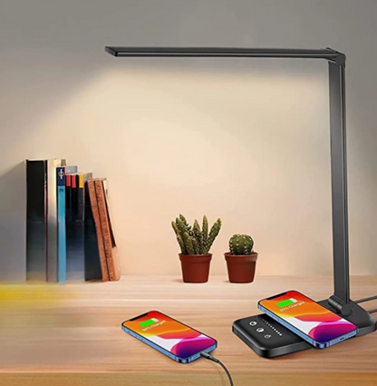 Lampe de Bureau Led Ajustable Contemporaine avec Fonction de Charge