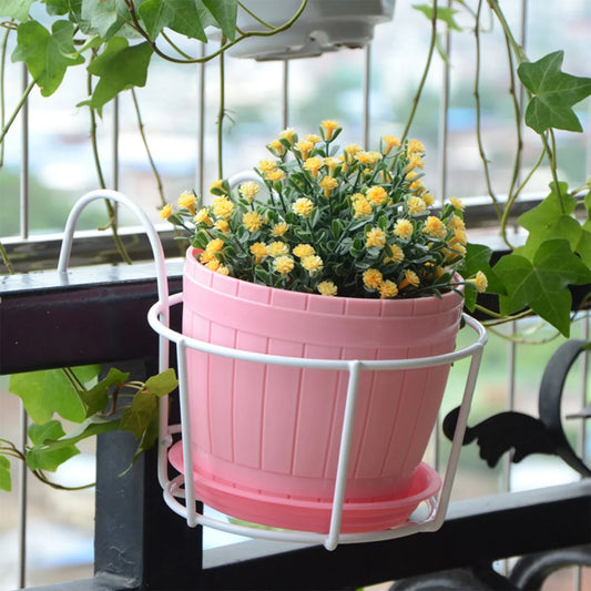 Porte-plantes Pratique Avec Support Métallique Stable Pour Balcon Et Terrasse