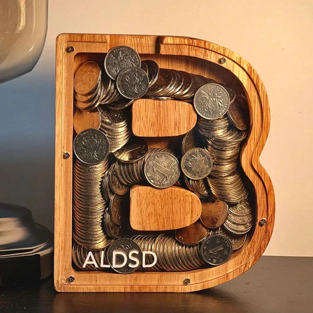 Cochon Alphabet En Bois Avec Fenêtre Transparente Pour Économiser Avec Style