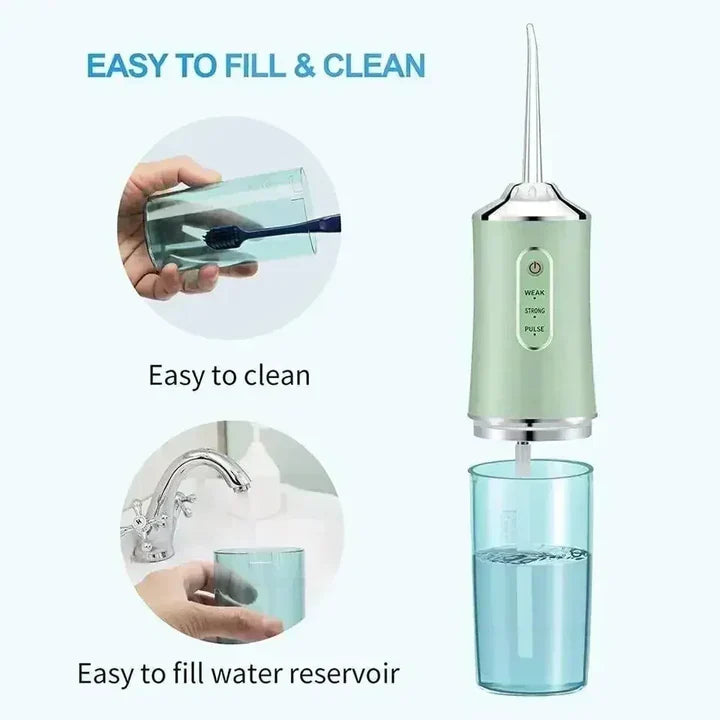 Nettoyeur de Dents à Eau Sans Fil | pour un Nettoyage Complet des Dents