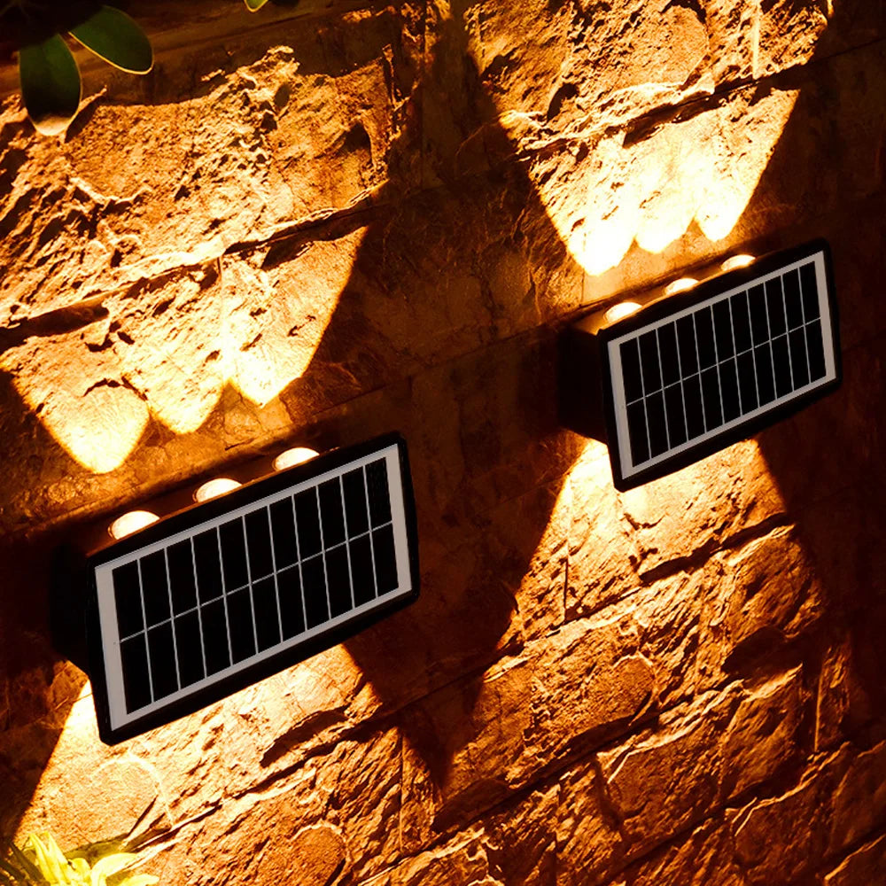 Applique Murale Solaire Led D' Extérieur avec Effet Up & Down - Éclairage Mural Moderne pour Jardin et Terrasse