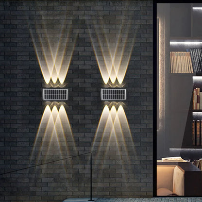 Applique Murale Solaire Led D' Extérieur avec Effet Up & Down - Éclairage Mural Moderne pour Jardin et Terrasse