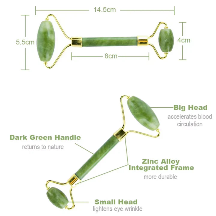 Instant Glow Gua Sha & Jade Roller Set | pour une Peau Éclatante et une Détente Naturelle
