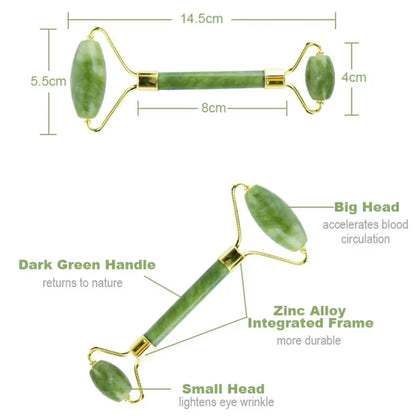Instant Glow Gua Sha & Jade Roller Set | pour une Peau Éclatante et une Détente Naturelle