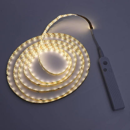 Bande Lumineuse LED avec Télécommande - 2 Mètres de Bande Flexible pour L' Éclairage Décoratif dans les Armoires et les Étagères
