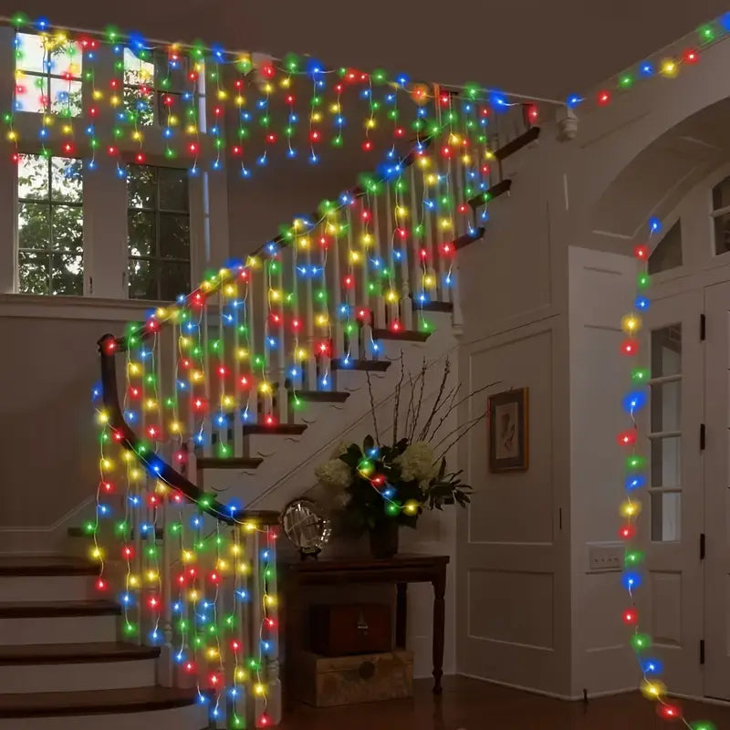Ciel Étoilé LED Glaçons Guirlande Lumineuse - Rideaux Lumineux Décoratifs pour Noël et le Jardin