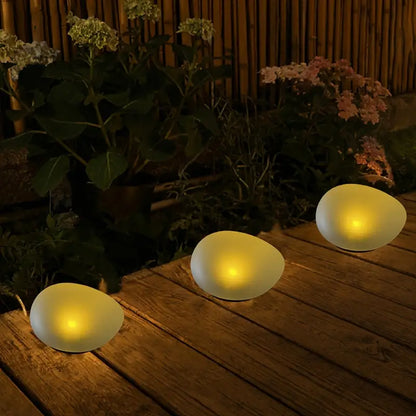 Pierres de Jardin Lumineuses avec Changement de Couleur - Lampes à Led Décoratives en Pierre pour L' Extérieur et le Jardin
