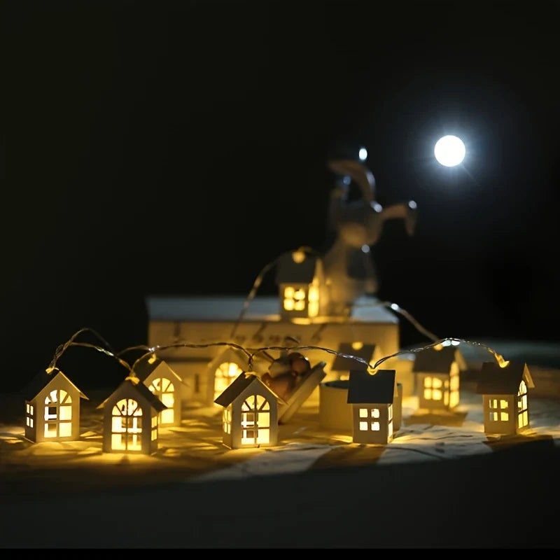 Chaînes Lumineuses LED Avec Mini-maisons - Lumières De Noël Décoratives Pour L' Intérieur