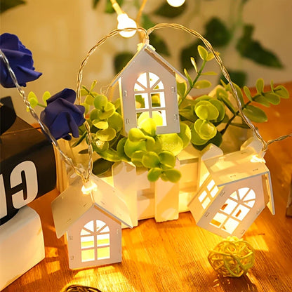 Chaînes Lumineuses LED Avec Mini-maisons - Lumières De Noël Décoratives Pour L' Intérieur